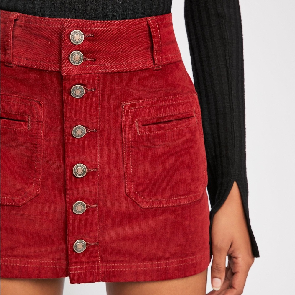 Free People | Joanie Rust Corduroy Mini Skirt